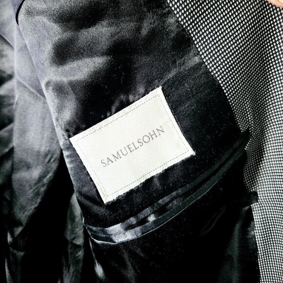 Samuelsohn Mens 44 Tall Sport Coat Blazer Jacket Wool 2-Button Check - Picture 4 of 5